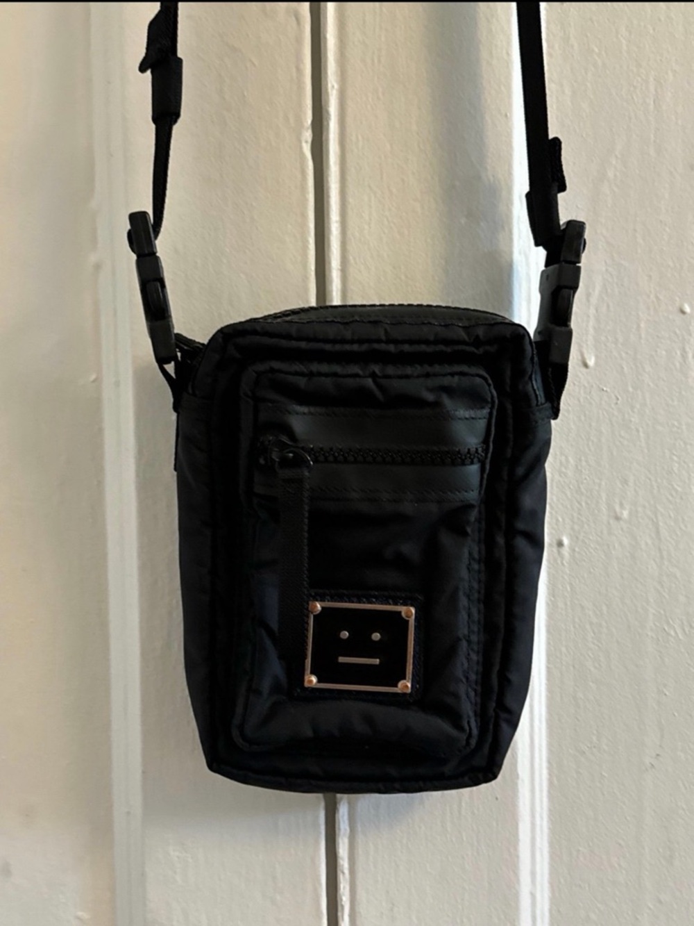 Acne Black Nylon Crossbody Belt Bag
